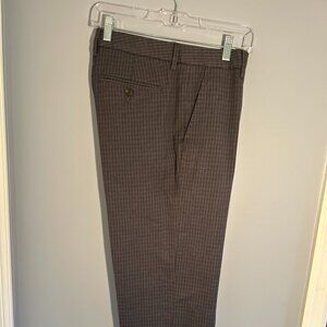 Bomobos Straight Flat Front Pants, Men 33/34 Grey Check